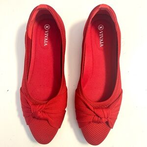 Vivaia Red Size 37 Bibi Knotted Flats
